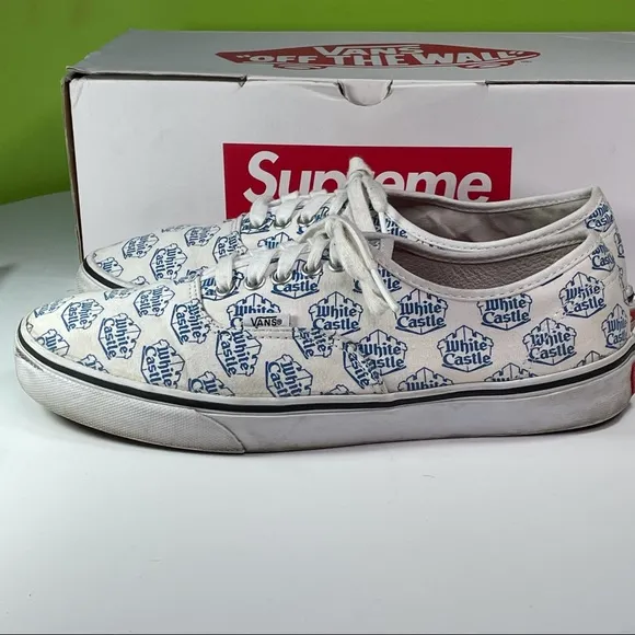 Supreme Vans White Castle Mens Size 10 Lace up Sneakers Shoes