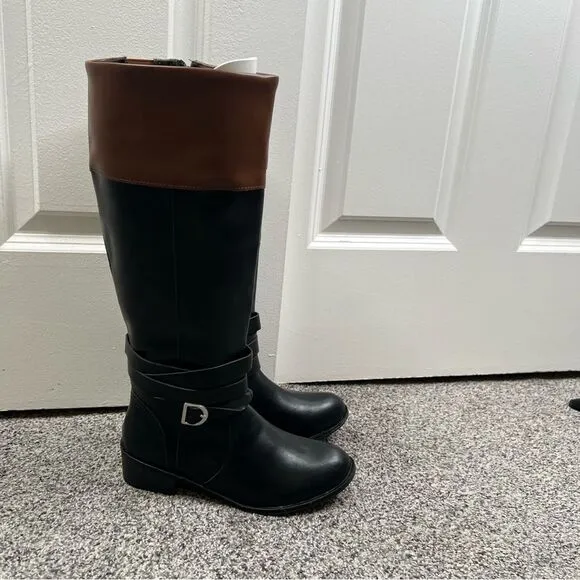 Sz 6.5M St.John’s Bay Brown and Black Color Block Boots NWT $80 MSRP