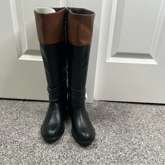 Sz 6.5M St.John’s Bay Brown and Black Color Block Boots NWT $80 MSRP