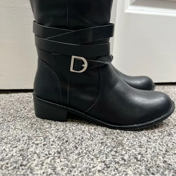Sz 6.5M St.John’s Bay Brown and Black Color Block Boots NWT $80 MSRP