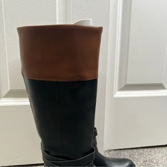 Sz 6.5M St.John’s Bay Brown and Black Color Block Boots NWT $80 MSRP