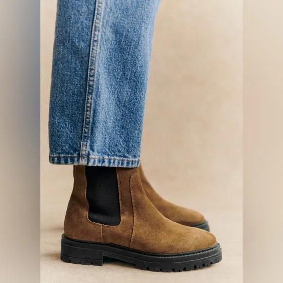 Sézane Lena Low Boots in Tan FR 39 / US 8