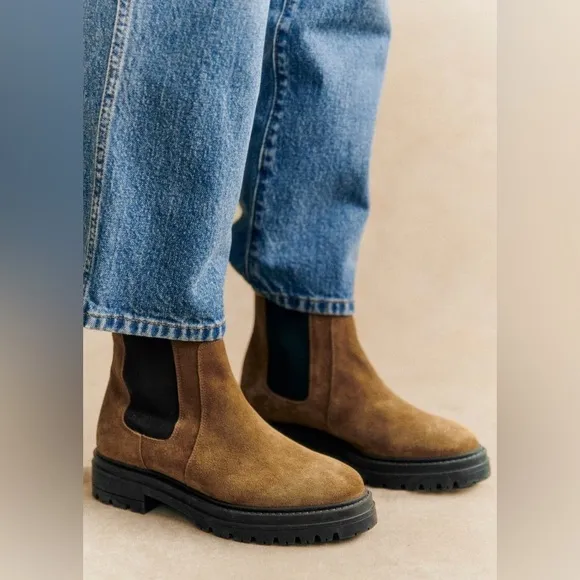 Sézane Lena Low Boots in Tan FR 39 / US 8