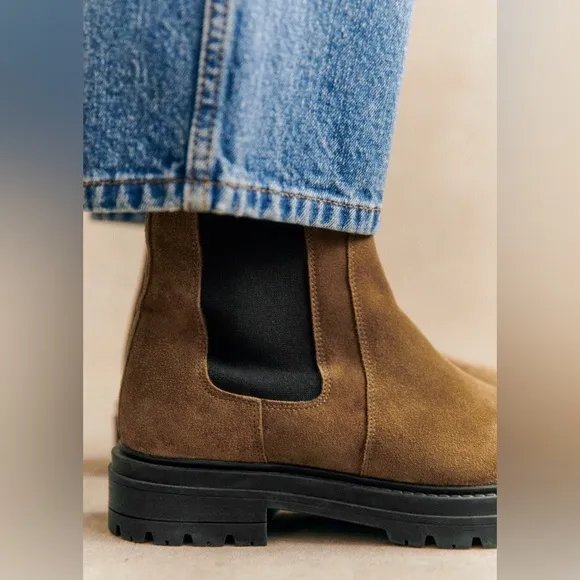 Sézane Lena Low Boots in Tan FR 39 / US 8