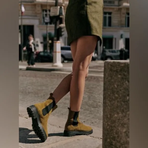 Sézane Lena Low Boots in Tan FR 39 / US 8