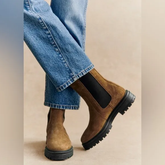 Sézane Lena Low Boots in Tan FR 39 / US 8