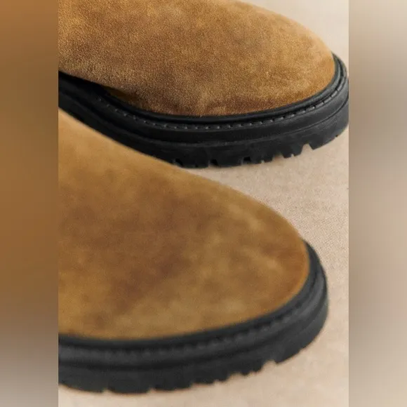 Sézane Lena Low Boots in Tan FR 39 / US 8
