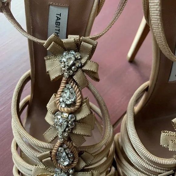 Tabitha Simmons satin and crystal sandals