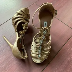 Tabitha Simmons satin and crystal sandals