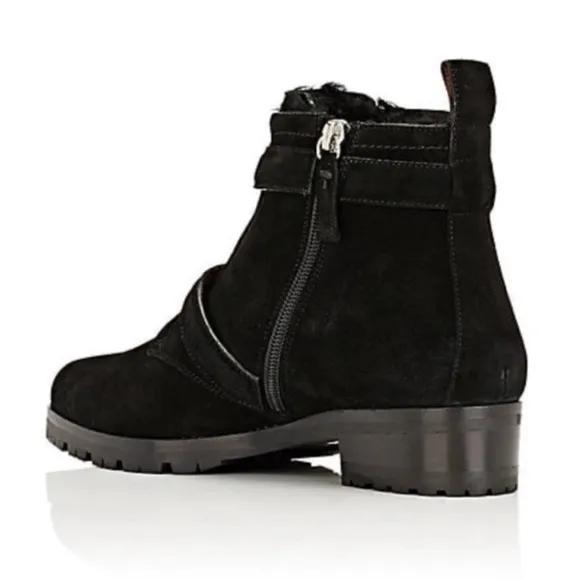TABITHA SIMMONS Suede Aggy Boots Combat Style Black Size 9