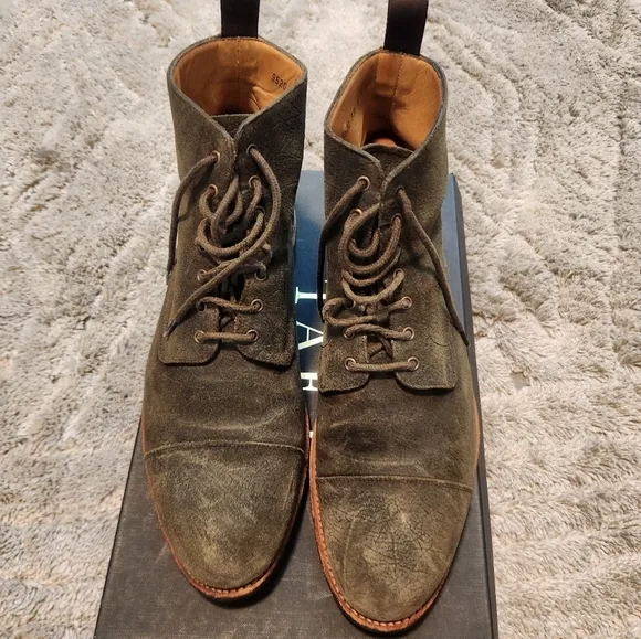 Taft Dragon Forest Green Boots Rugged Lace-Up Design Size 9 Mens Excellent