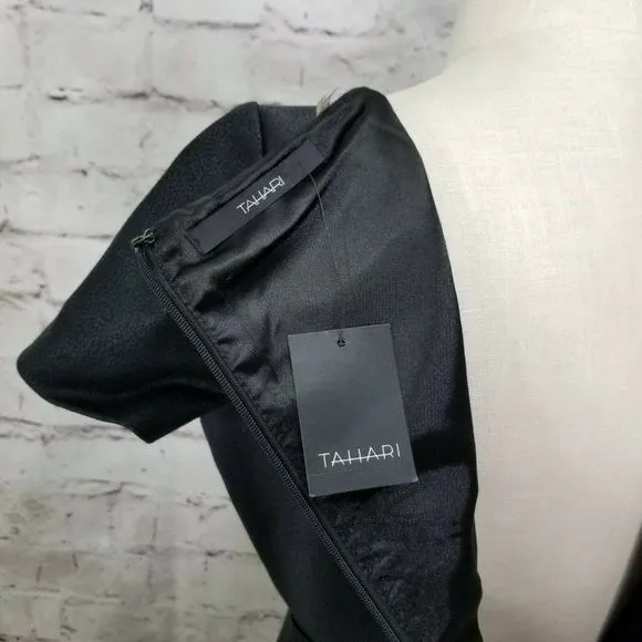 Tahari Ida Curvy Textured Center Panel‎ Dress