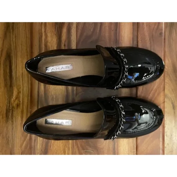 Tahari Size 8‎ Loren Black Patent Leather Shoes NWOT