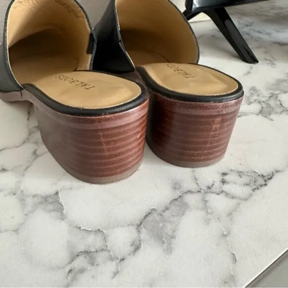Talbots Black Leather Mules – Size 7.5 – Classic Slip-On Style