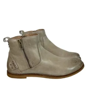 Taos Footwear Double Time Gray Sand Leather Ankle Boots Double Zippers Size 7M