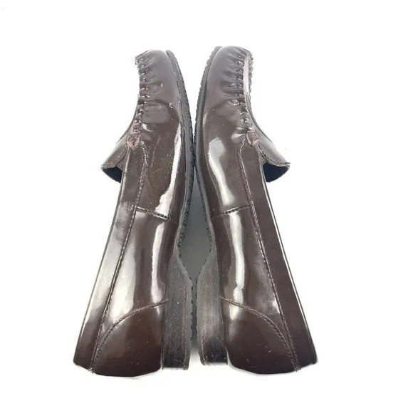 Taos Soulmates Shoes 6 Brown Patent Leather Hearts Loafer Slip On Womens