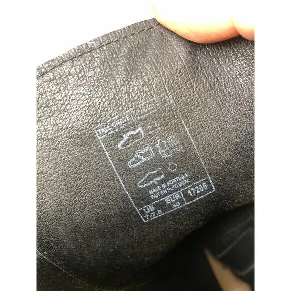 Taos Tall Crave Boots Womens Size 7-7.5 Black Rugged Leather Lace Up