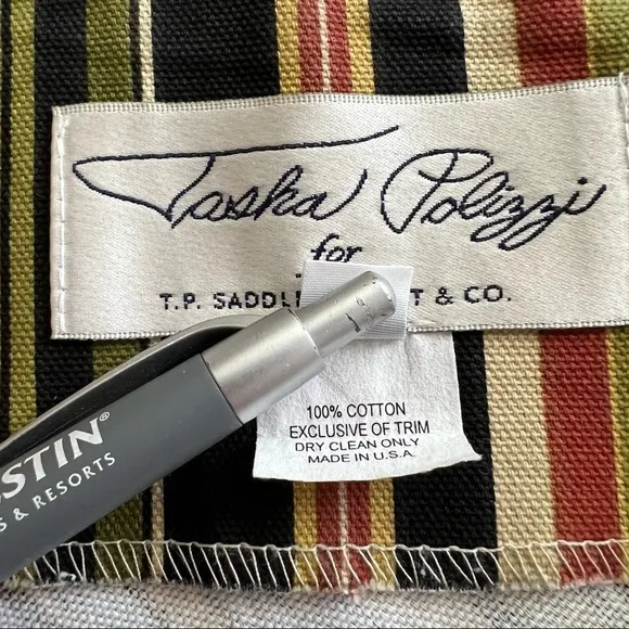 TASHA POLIZZI Bias Stripe Cotton Skirt with Crochet Lace Trim Size Small