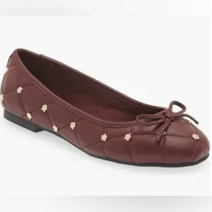 Ted Baker flats ballet flats Burgundy red studded flats