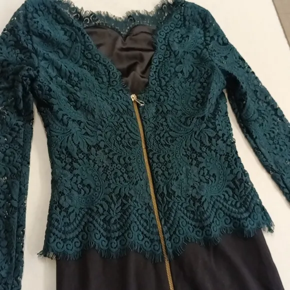 Ted Baker Lace Bodycon Vendela Green Knee length dress size 1/US 4