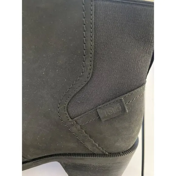 Teva Anaya Chelsea Waterproof Leather Black Boot Sz 6.5 NEW