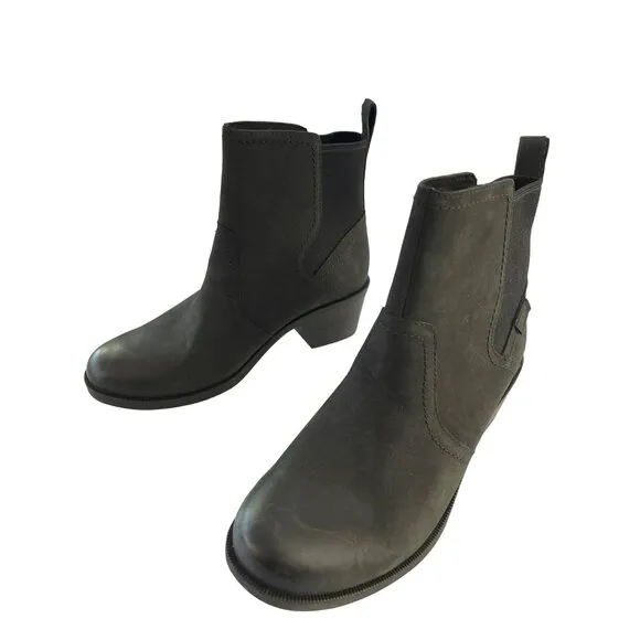 Teva Anaya Chelsea Waterproof Leather Black Boot Sz 6.5 NEW