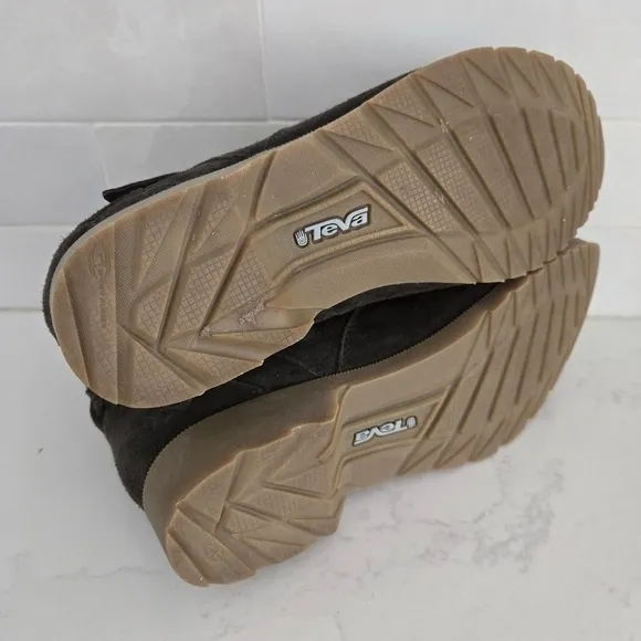 Teva De La Vina Gray Suede Ankle Boots Zip-Up Leather Delavina Size 8.5