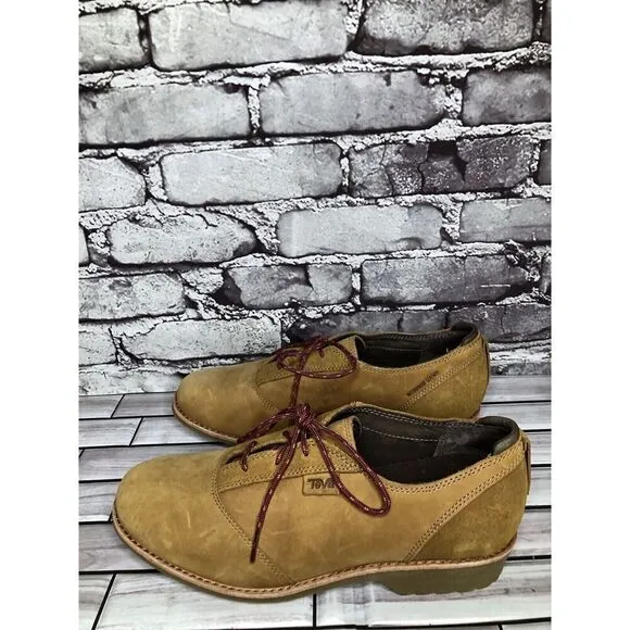 Teva De La Vina Dos Bison Brown Leather Lace Up Oxford Shoes Men 9.5M US/40.5EU