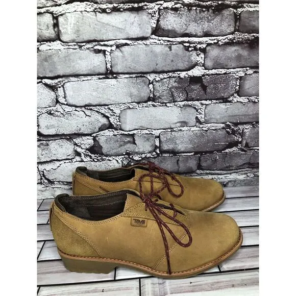 Teva De La Vina Dos Bison Brown Leather Lace Up Oxford Shoes Men 9.5M US/40.5EU