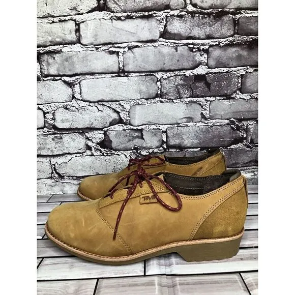 Teva De La Vina Dos Bison Brown Leather Lace Up Oxford Shoes Men 9.5M US/40.5EU