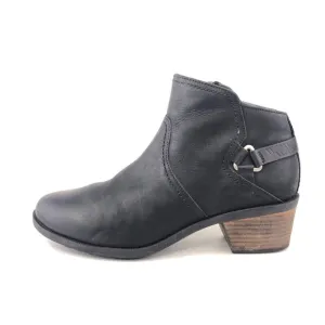 Teva Foxy Black Leather Ankle Boots 11