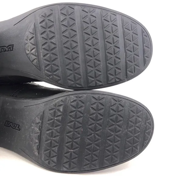 Teva Foxy Black Leather Ankle Boots 11