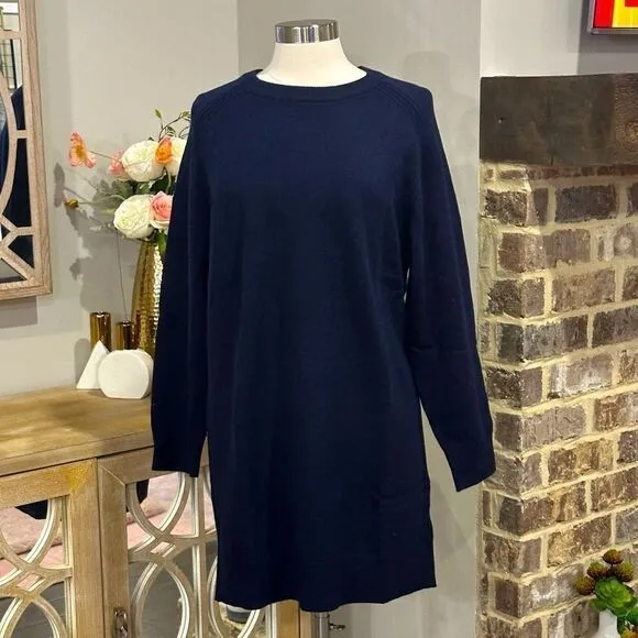 THAKOON Women’s Long Sleeve Sweater Dress in the Size X-LARGE in Midnight Blue
