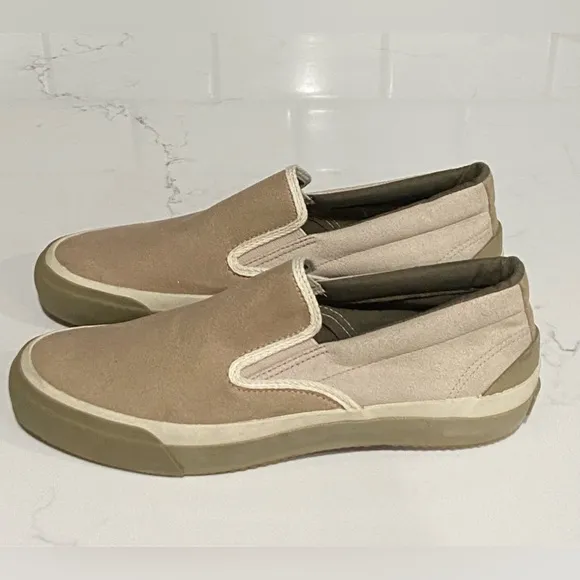 The Hill-Side Sneakers Mens Size 8 Made in Japan Slip On shoes Two tone Tan New