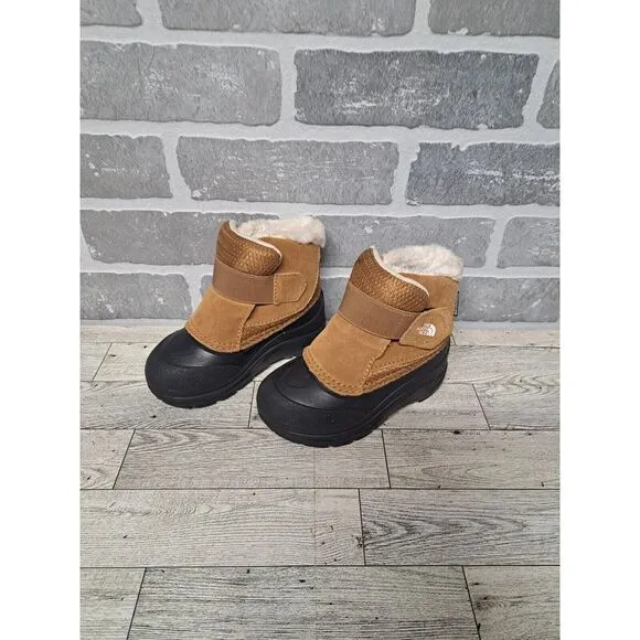 The North Face Kids Snow Boots Faux Fur Waterproof Grey Heatseeker‎ US 9 EU 26