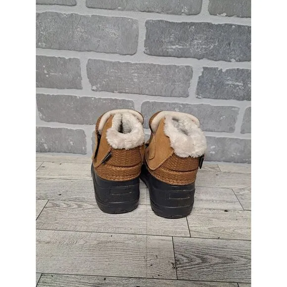The North Face Kids Snow Boots Faux Fur Waterproof Grey Heatseeker‎ US 9 EU 26