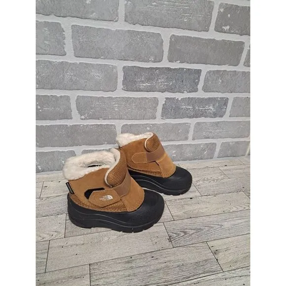 The North Face Kids Snow Boots Faux Fur Waterproof Grey Heatseeker‎ US 9 EU 26