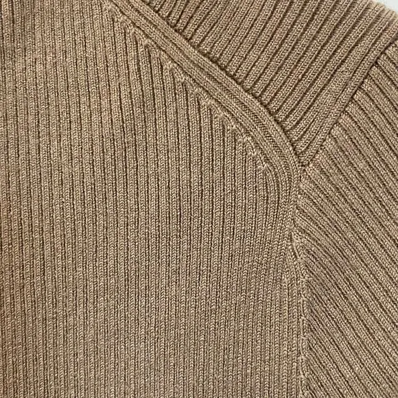 Theory Preppy Academia Tan Combo Dress in Bistretch Wool Twill Size Large
