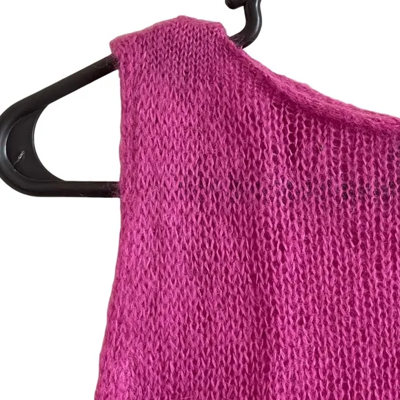 Theory purple sleeveless mohair wool sweater top