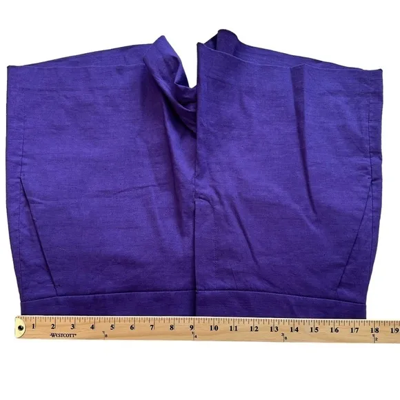 Theory Shorts Size 12 Linen Blend Lynie R Amethyst $215 Pockets Stretch Soft NEW