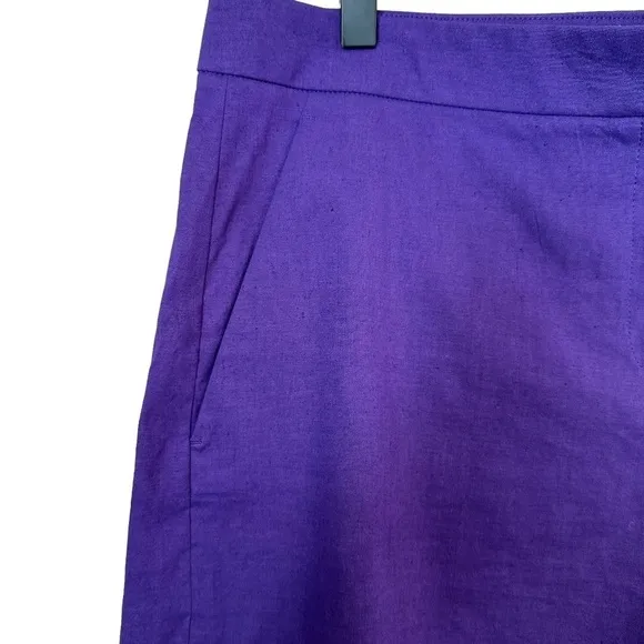 Theory Shorts Size 12 Linen Blend Lynie R Amethyst $215 Pockets Stretch Soft NEW