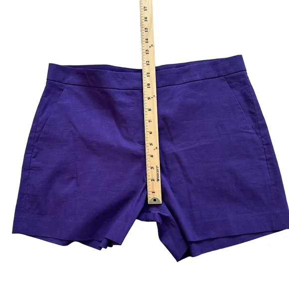Theory Shorts Size 12 Linen Blend Lynie R Amethyst $215 Pockets Stretch Soft NEW