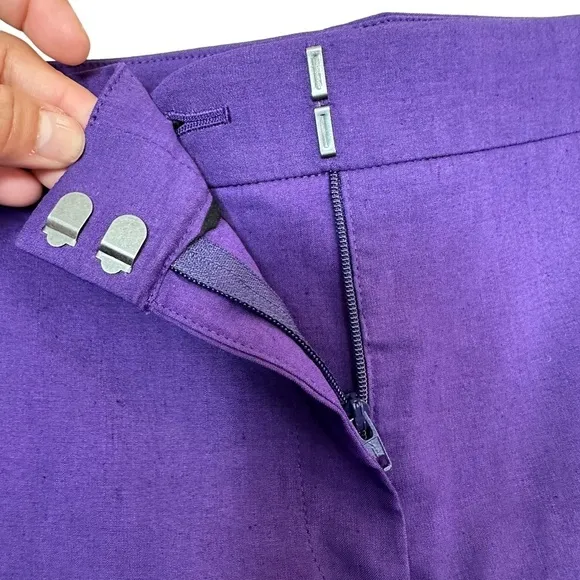 Theory Shorts Size 12 Linen Blend Lynie R Amethyst $215 Pockets Stretch Soft NEW