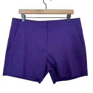 Theory Shorts Size 12 Linen Blend Lynie R Amethyst $215 Pockets Stretch Soft NEW