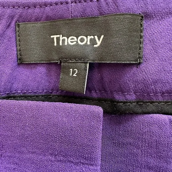 Theory Shorts Size 12 Linen Blend Lynie R Amethyst $215 Pockets Stretch Soft NEW