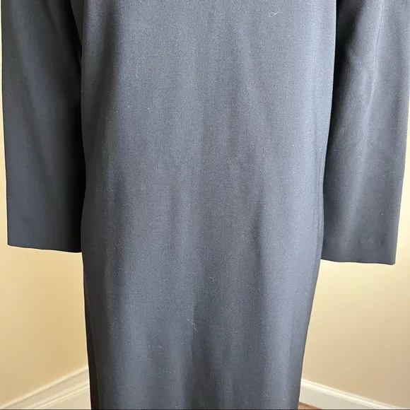Theory Wool Blend Long Sleeve Shift Dress Black Sz 8
