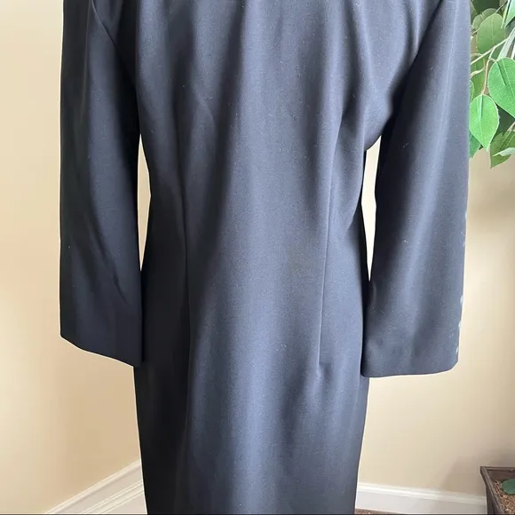 Theory Wool Blend Long Sleeve Shift Dress Black Sz 8