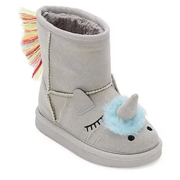 Thereabouts Little Girls Unicorn Quinn Flat Heel Winter Boots Toddler Size 9