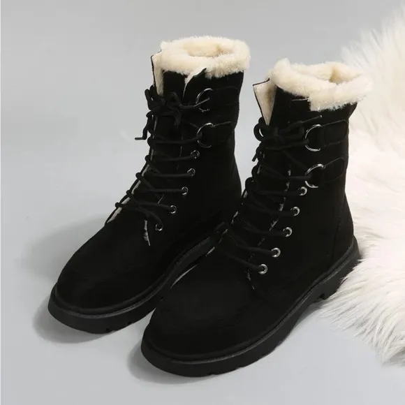 ✨Thermal Lace-Up Women’s Front Thermal Lined Faux Suede Snow Boots