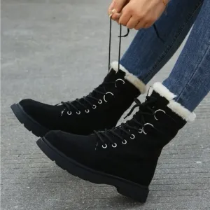 ✨Thermal Lace-Up Women’s Front Thermal Lined Faux Suede Snow Boots